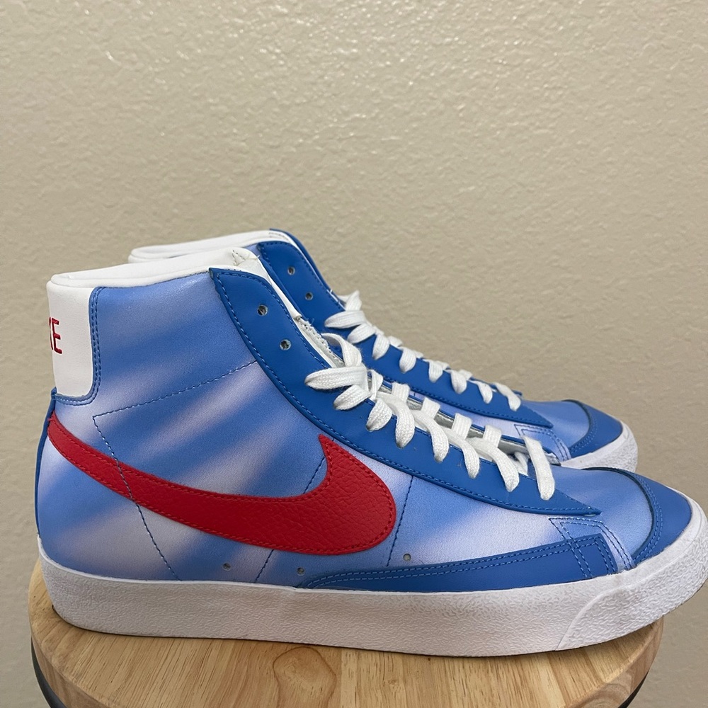 Nike Blazer Mid Vintage 77 Pacific Blue Red White Size 10.5